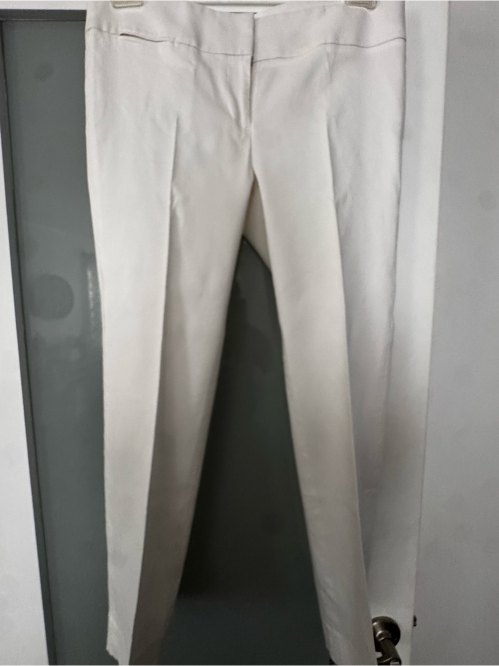 LOFT Original Ankle Pants White Slim Trouser Work Career Size 8